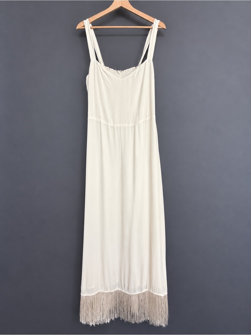 Reformation Ivory Fringe Maxi Dress NWT Size 12